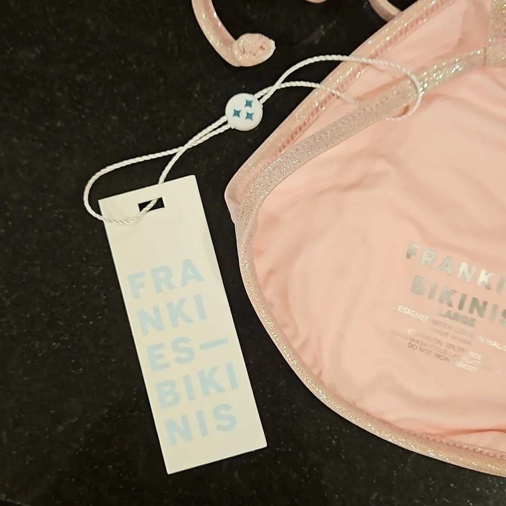 💕FRANKIES BIKINIS💕 Jamilla Iridescent String Top ~ Gilded Angel Large L NWT